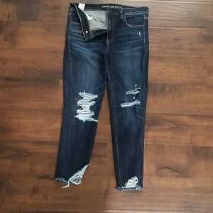 High rise distressed cropped jeggings